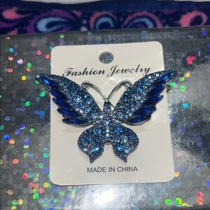 Fashion Jewelry Blue Butterfly Brooch